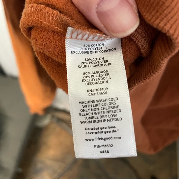 Life is Good Orange Hoodie with 'Get Out' Print size small - Picture 8 of 10